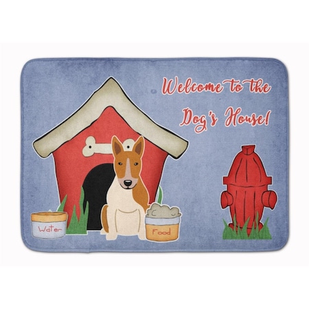 Carolines Treasures Dog House Bull Terrier Red and White Machine Washable Memory Foam Mat BB2889RUG